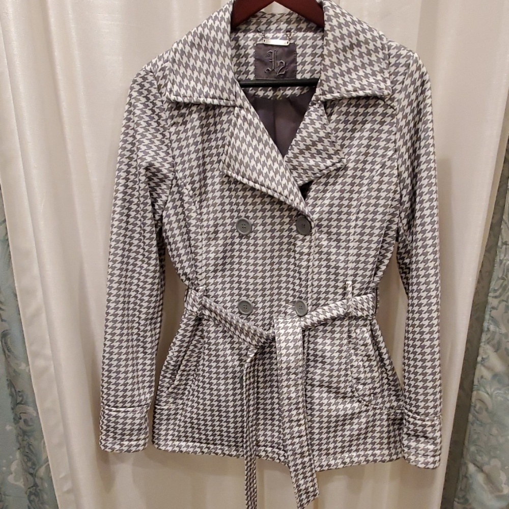 Grey and White Pea Coat